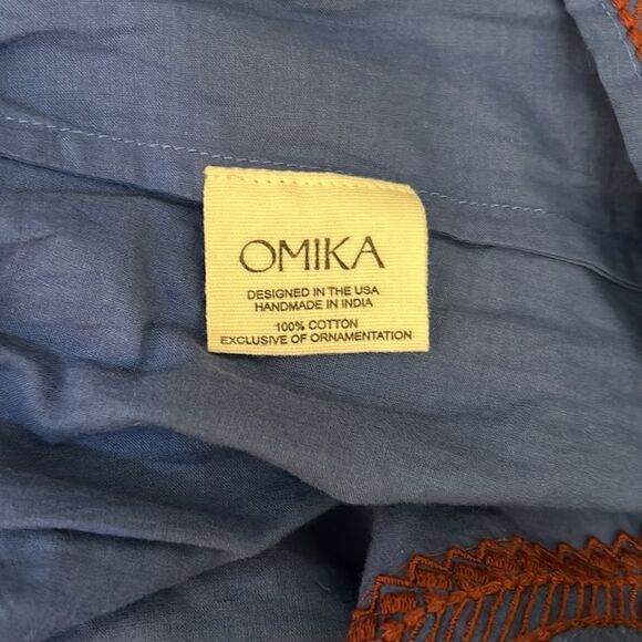 OMIKA Anthropologie Dunmore Square Neck Smock Tie Back Embroidered Mini Dress XS - Picture 10 of 10